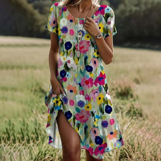 Leah | Colorful Floral Dress