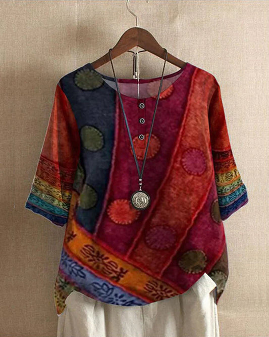 RITA™ TRENDY SHORT SLEEVE BOHO TOP