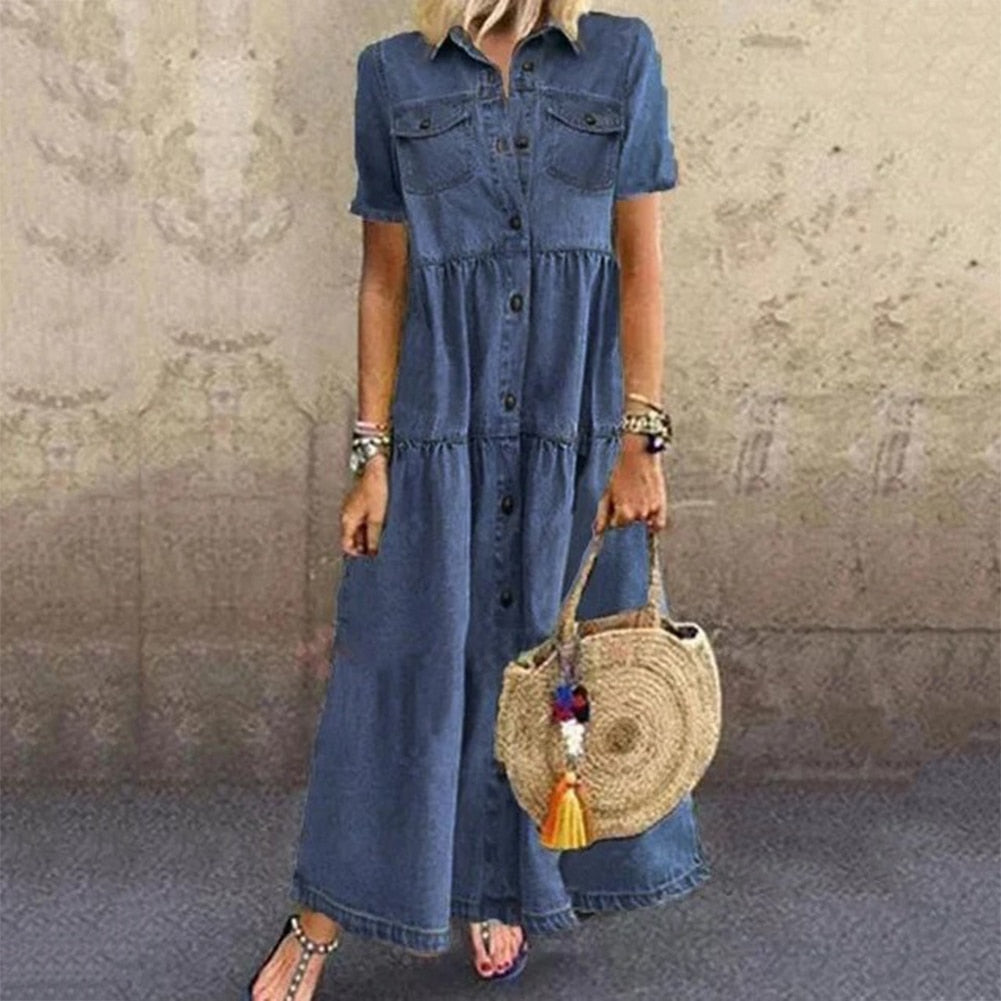 Suzannah | classic slimming denim dress