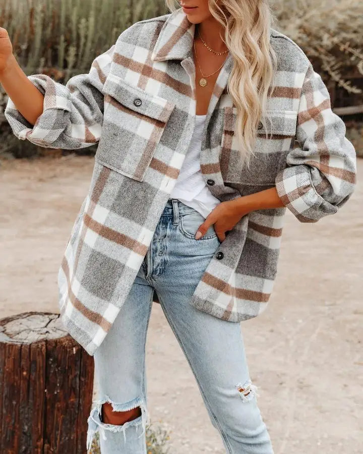 Mia | Trendy Plaid Shirt